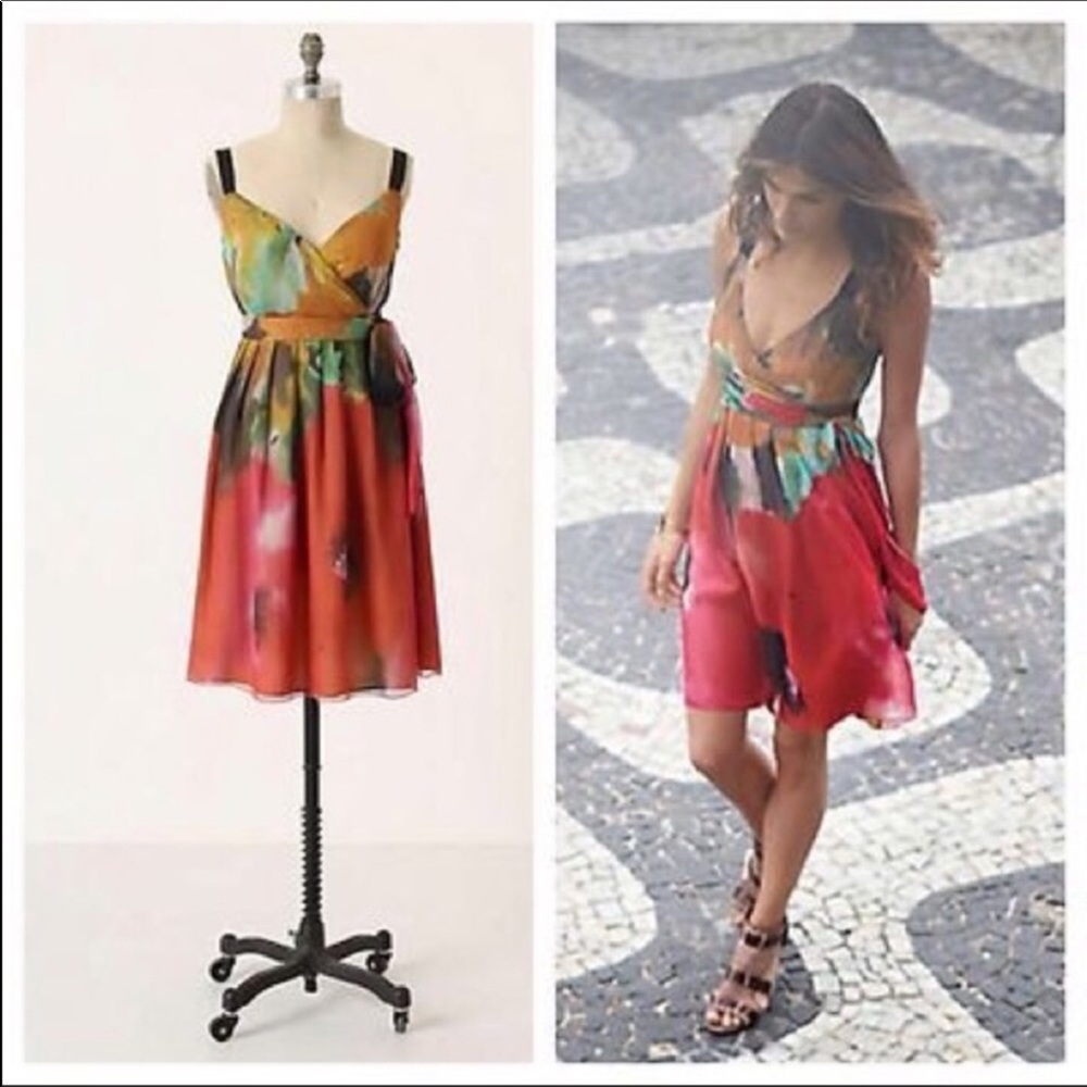 Tabitha Blurred Boundaries watercolor silk dress 8